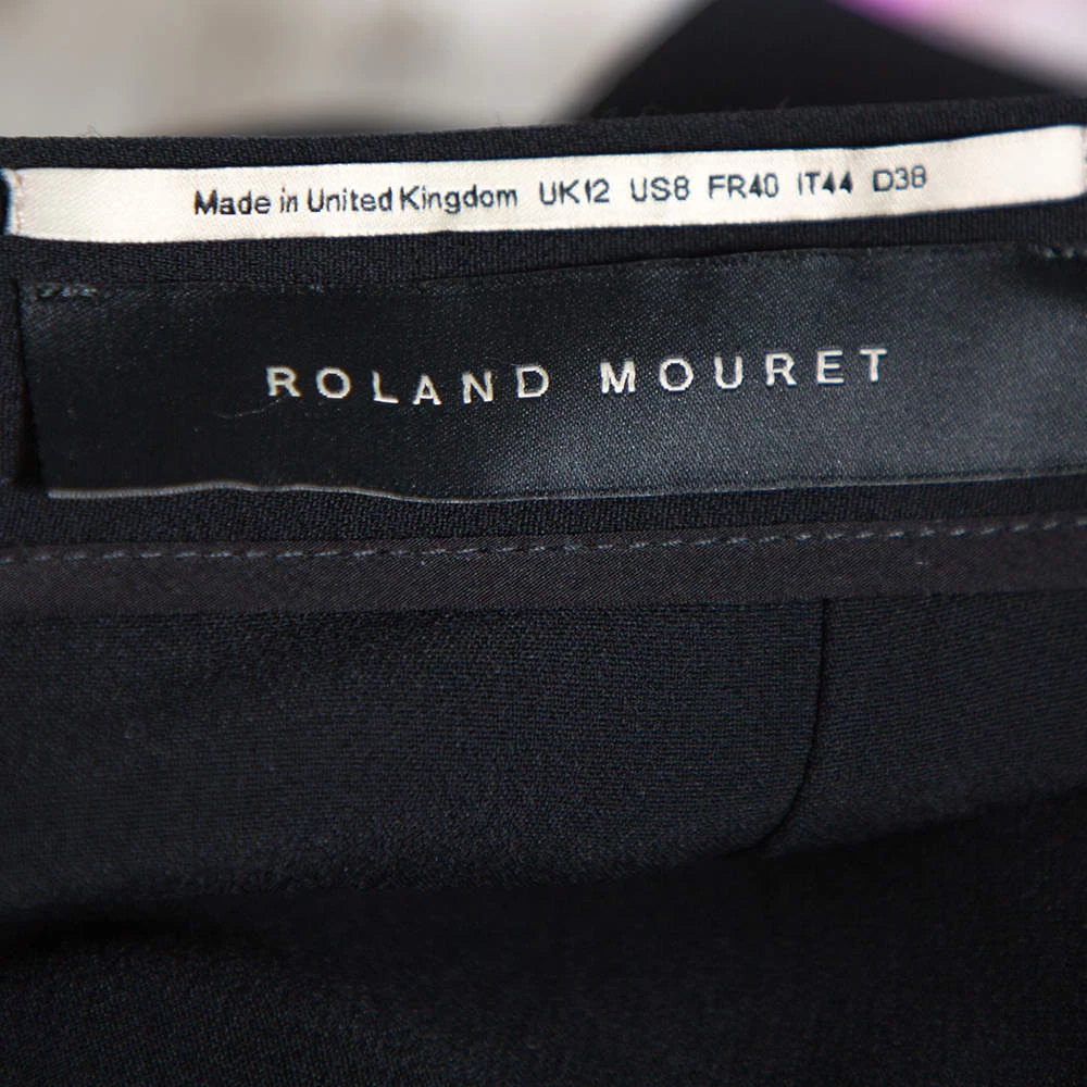 Roland Mouret Black Velvet & Crepe Paneled Pencil Skirt M For Women 7 Roland Mouret Black Velvet & Crepe Paneled Pencil Skirt M For Women - Image 5