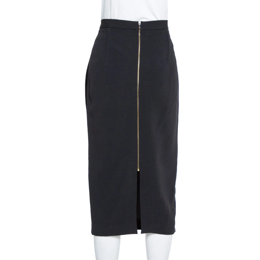Roland Mouret Black Velvet & Crepe Paneled Pencil Skirt M For Women 5 Roland Mouret Black Velvet & Crepe Paneled Pencil Skirt M For Women - Image 3