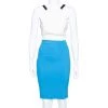 Roland Mouret Limited Edition Blue & White Crepe Sleeveless Sheath Dress M For Women -Roland Mouret Sales Store luxury women roland mouret used clothes p376820 001