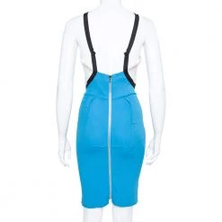 Roland Mouret Limited Edition Blue & White Crepe Sleeveless Sheath Dress M For Women -Roland Mouret Sales Store luxury women roland mouret used clothes p376820 009