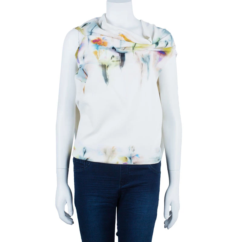 Roland Mouret Watercolored Draped Top M For Women 4 Roland Mouret Watercolored Draped Top M For Women - Image 2