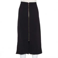 Roland Mouret Black Crepe Ruffled Faux Wrap Midi Skirt XL For Women -Roland Mouret Sales Store luxury women roland mouret used clothes p437088 003