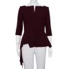 Roland Mouret Burgundy Crepe Asymmetric Hem Heron Top L For Women -Roland Mouret Sales Store luxury women roland mouret used clothes p441378 001