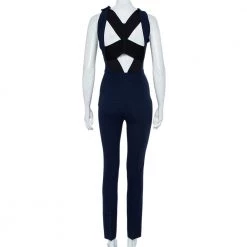 Roland Mouret Navy Blue Crepe Criss Cross Back Detail Sleeveless Jumpsuit S For Women 11 Roland Mouret Navy Blue Crepe Criss Cross Back Detail Sleeveless Jumpsuit S For Women -Roland Mouret Sales Store luxury women roland mouret used clothes p461400 007