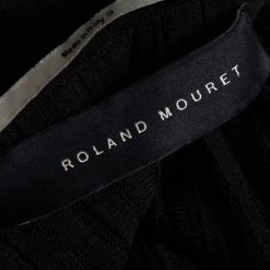 Roland Mouret Black Panelled Knit Draped Detail Sleeveless Midi Dress S For Women -Roland Mouret Sales Store luxury women roland mouret used clothes p461965 010