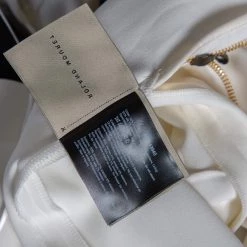 Roland Mouret White Crepe Draped Neck Shoulder Button Jumpsuit M For Women -Roland Mouret Sales Store luxury women roland mouret used clothes p463470 004