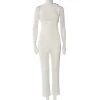 Roland Mouret White Crepe Draped Neck Shoulder Button Jumpsuit M For Women -Roland Mouret Sales Store luxury women roland mouret used clothes p463470 008