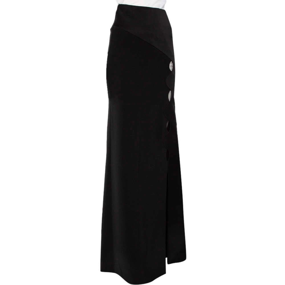 Roland Mouret Black Crepe Slit Detail Paneled Maxi Skirt S For Women 4 Roland Mouret Black Crepe Slit Detail Paneled Maxi Skirt S For Women - Image 2