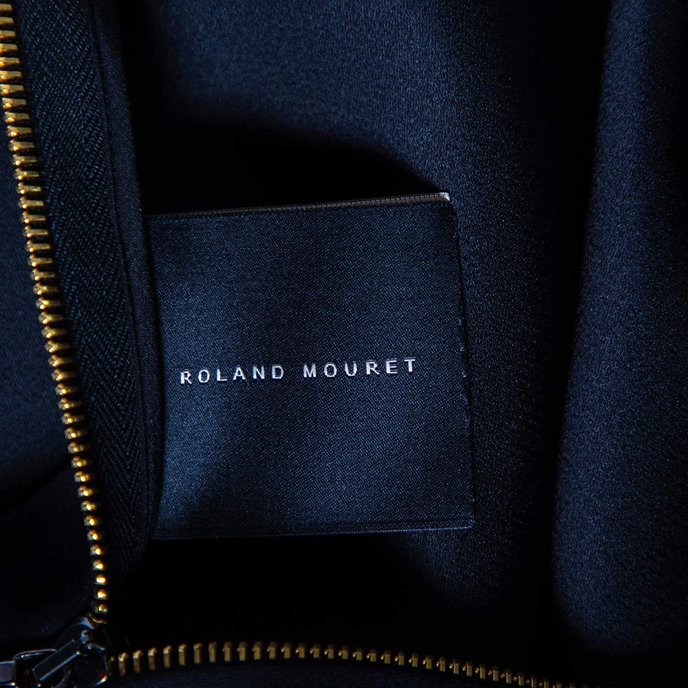 Roland Mouret Black Sateen Paneled Aries Maxi Skirt M For Women 8 Roland Mouret Black Sateen Paneled Aries Maxi Skirt M For Women - Image 6