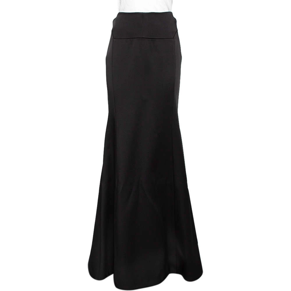 Roland Mouret Black Sateen Paneled Aries Maxi Skirt M For Women 3 Roland Mouret Black Sateen Paneled Aries Maxi Skirt M For Women