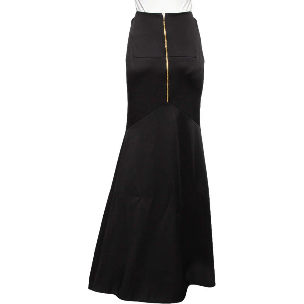 Roland Mouret Black Sateen Paneled Aries Maxi Skirt M For Women 5 Roland Mouret Black Sateen Paneled Aries Maxi Skirt M For Women - Image 3