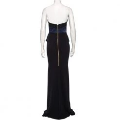 Roland Mouret Bicolor Crepe & Sateen Front Slit Detail Devey Strapless Gown M For Women -Roland Mouret Sales Store luxury women roland mouret used clothes p475638 004