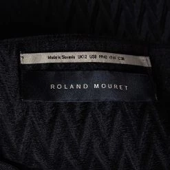 Roland Mouret Black Patterned Organza Draped Pasha Top M For Women -Roland Mouret Sales Store luxury women roland mouret used clothes p475692 005