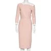 Roland Mouret Pink Crepe Asymmetric Neck Detail Midi Dress M For Women -Roland Mouret Sales Store luxury women roland mouret used clothes p489083 011