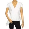 Roland Mouret White Crepe Breen Asymmetrical Hem Detail Blouse L For Women -Roland Mouret Sales Store luxury women roland mouret used clothes p495178 002