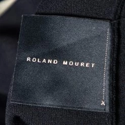 Roland Mouret Black Knit Mesh Inset Detailed Asymmetrical Peplum Top M For Women -Roland Mouret Sales Store luxury women roland mouret used clothes p498562 005