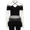 Roland Mouret Black Knit Mesh Inset Detailed Asymmetrical Peplum Top M For Women 2 Roland Mouret Black Knit Mesh Inset Detailed Asymmetrical Peplum Top M For Women -Roland Mouret Sales Store luxury women roland mouret used clothes p498562 009