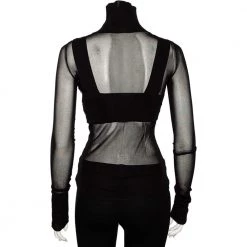 Roland Mouret Black Textured Knit Cutout Detail Turtle Neck Top S For Women -Roland Mouret Sales Store luxury women roland mouret used clothes p498616 002