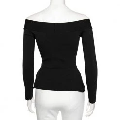 Roland Mouret Black Knit Tasso Off-Shoulder Top S For Women -Roland Mouret Sales Store luxury women roland mouret used clothes p498645 003