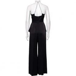 Roland Mouret Black Crepe And Silk Peplum Detailed Strapless Jumpsuit M For Women 12 Roland Mouret Black Crepe And Silk Peplum Detailed Strapless Jumpsuit M For Women -Roland Mouret Sales Store luxury women roland mouret used clothes p498651 002