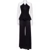 Roland Mouret Black Crepe And Silk Peplum Detailed Strapless Jumpsuit M For Women 2 Roland Mouret Black Crepe And Silk Peplum Detailed Strapless Jumpsuit M For Women -Roland Mouret Sales Store luxury women roland mouret used clothes p498651 008