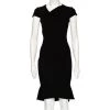 Roland Mouret Black Crepe Asymmetrical Neck Detailed Midi Dress S For Women -Roland Mouret Sales Store luxury women roland mouret used clothes p498690 009