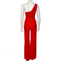 Roland Mouret Orange Crepe One Shoulder Colston Jumpsuit S For Women -Roland Mouret Sales Store luxury women roland mouret used clothes p505010 010