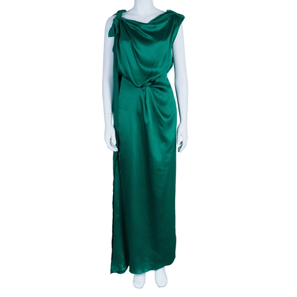 Roland Mouret Emerald Silk Column Gown M For Women 4 Roland Mouret Emerald Silk Column Gown M For Women - Image 2