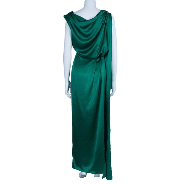 Roland Mouret Emerald Silk Column Gown M For Women 5 Roland Mouret Emerald Silk Column Gown M For Women - Image 3