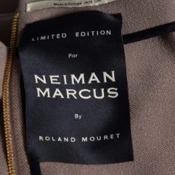 Roland Mouret Taupe Crepe Overlay Detailed Midi Dress L For Women -Roland Mouret Sales Store luxury women roland mouret used clothes p562099 003