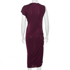 Roland Mouret Magenta Jersey Draped Detail Midi Dress L For Women -Roland Mouret Sales Store luxury women roland mouret used clothes p563257 004