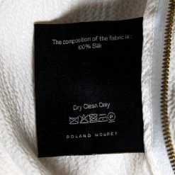 Roland Mouret Cream Textured Silk Draped Maxi Dress M For Women -Roland Mouret Sales Store luxury women roland mouret used clothes p583663 006