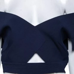 Roland Mouret Navy Blue Knit Tyres Cropped Top L For Women -Roland Mouret Sales Store luxury women roland mouret used clothes p592721 007