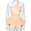 Roland Mouret Peach Rib Knit Macan One Shoulder Top L For Women -Roland Mouret Sales Store luxury women roland mouret used clothes p592722 009