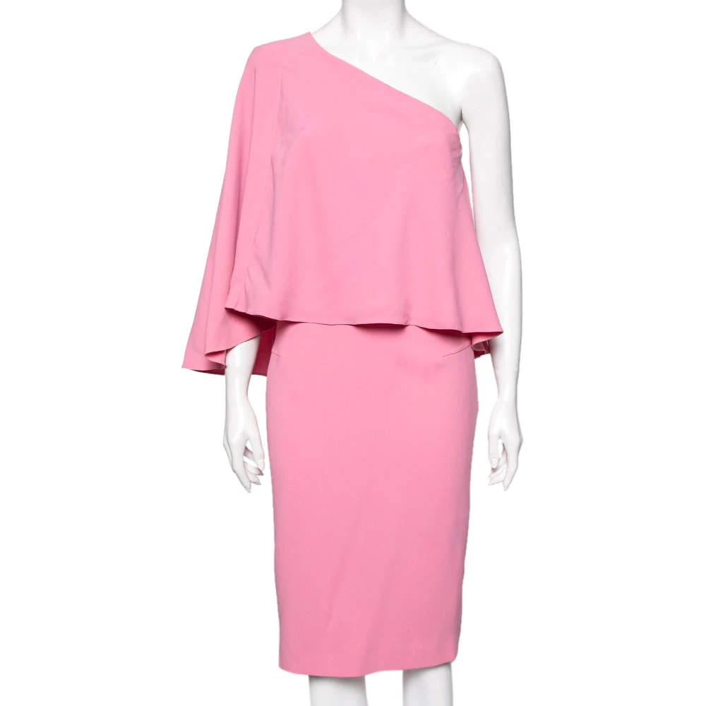Roland Mouret Pink Crepe One Shoulder Amaral Dress M For Women 3 Roland Mouret Pink Crepe One Shoulder Amaral Dress M For Women