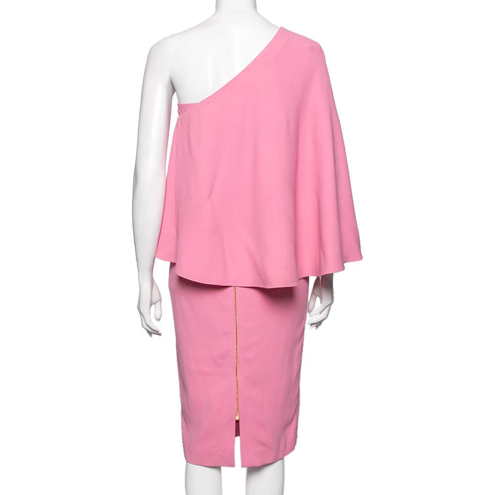 Roland Mouret Pink Crepe One Shoulder Amaral Dress M For Women 5 Roland Mouret Pink Crepe One Shoulder Amaral Dress M For Women - Image 3