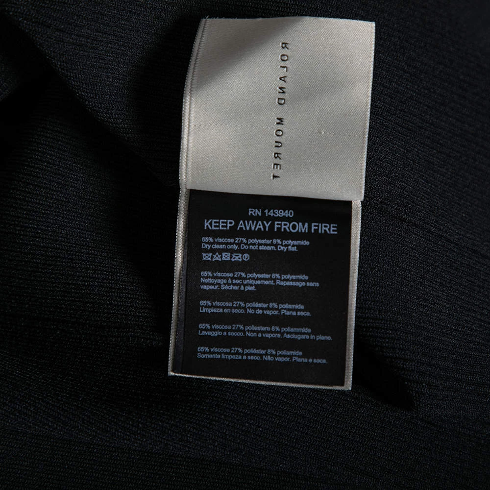 Roland Mouret Black Rib Knit Off Shoulder Long Sleeve Top M For Women 9 Roland Mouret Black Rib Knit Off Shoulder Long Sleeve Top M For Women - Image 7