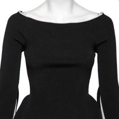 Roland Mouret Black Rib Knit Off Shoulder Long Sleeve Top M For Women 15 Roland Mouret Black Rib Knit Off Shoulder Long Sleeve Top M For Women -Roland Mouret Sales Store luxury women roland mouret used clothes p598899 008