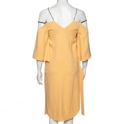 Roland Mouret Pale Orange Crepe Contrast Trim Conway Short Dress M For Women -Roland Mouret Sales Store luxury women roland mouret used clothes p608956 004
