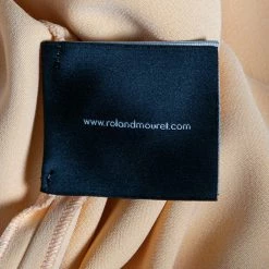 Roland Mouret Pale Orange Crepe Contrast Trim Conway Short Dress M For Women -Roland Mouret Sales Store luxury women roland mouret used clothes p608956 006