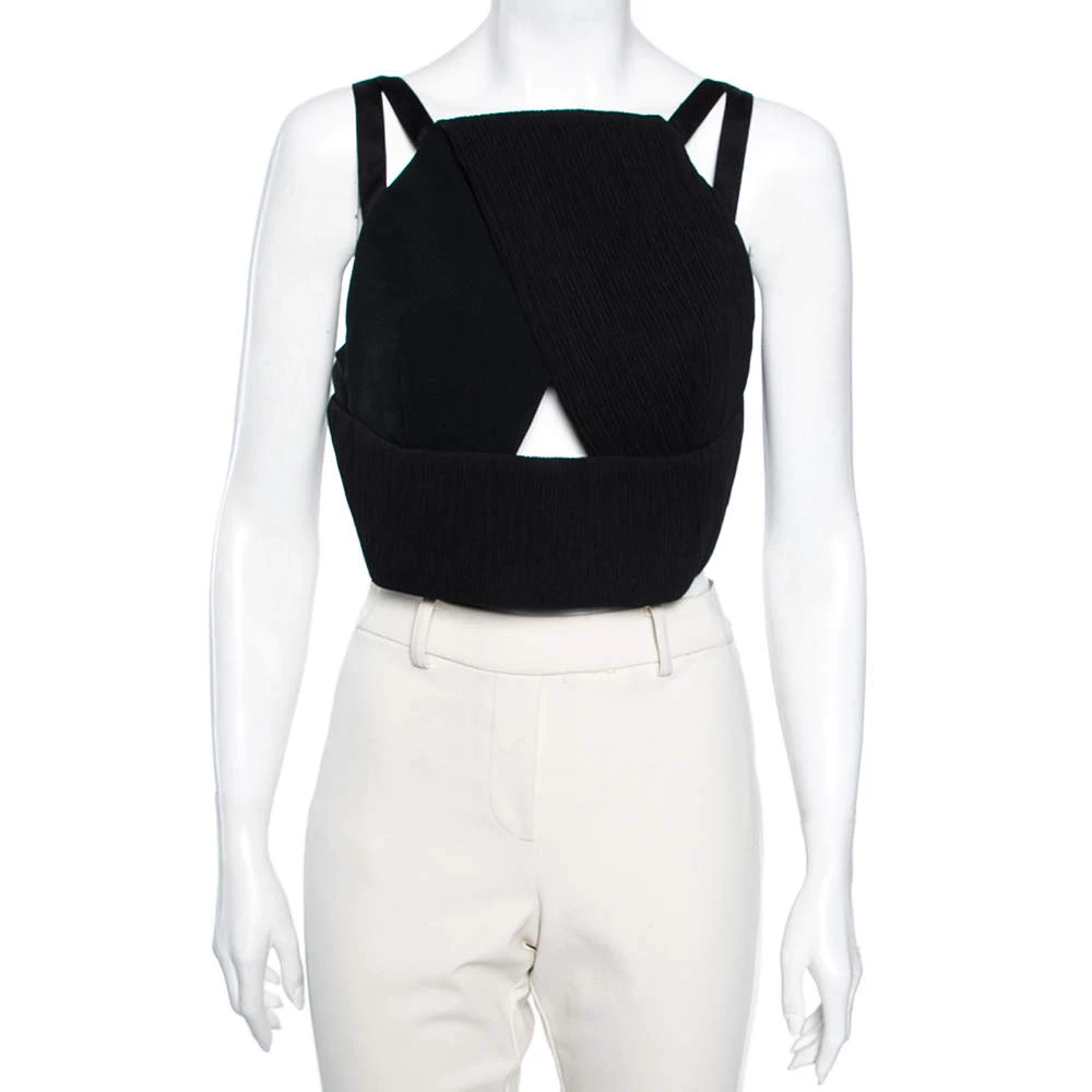 Roland Mouret Black Crepe Cross Over Maida Crop Top L For Women 3 Roland Mouret Black Crepe Cross Over Maida Crop Top L For Women
