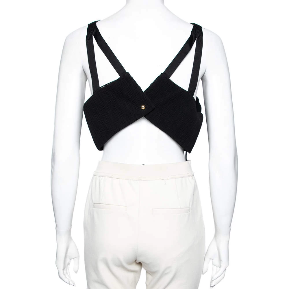 Roland Mouret Black Crepe Cross Over Maida Crop Top L For Women 5 Roland Mouret Black Crepe Cross Over Maida Crop Top L For Women - Image 3