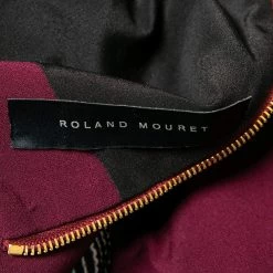 Roland Mouret Purple Crepe Basket Weave Bodice Derya Dress L For Women -Roland Mouret Sales Store luxury women roland mouret used clothes p609064 004