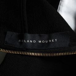Roland Mouret Black Textured Wool Asymmetrical One Shoulder Dress M For Women -Roland Mouret Sales Store luxury women roland mouret used clothes p614710 003