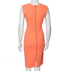 Roland Mouret Neon Orange Wool Sheath Dress M For Women -Roland Mouret Sales Store luxury women roland mouret used clothes p617485 004