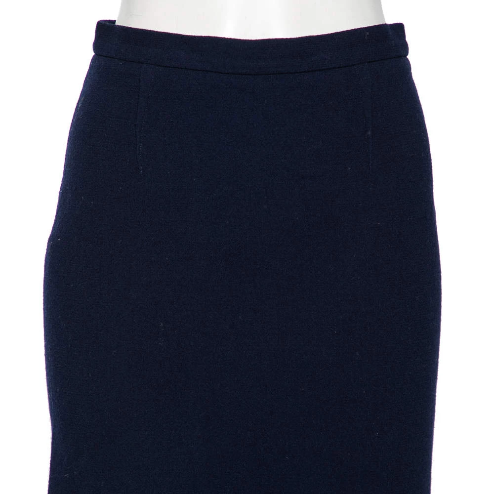Roland Mouret Navy Blue Wool Crepe Pencil Skirt M For Women 6 Roland Mouret Navy Blue Wool Crepe Pencil Skirt M For Women - Image 4