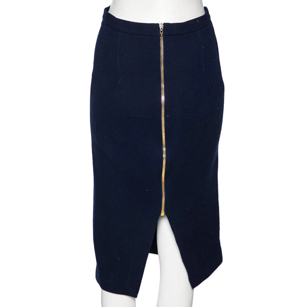 Roland Mouret Navy Blue Wool Crepe Pencil Skirt M For Women 5 Roland Mouret Navy Blue Wool Crepe Pencil Skirt M For Women - Image 3