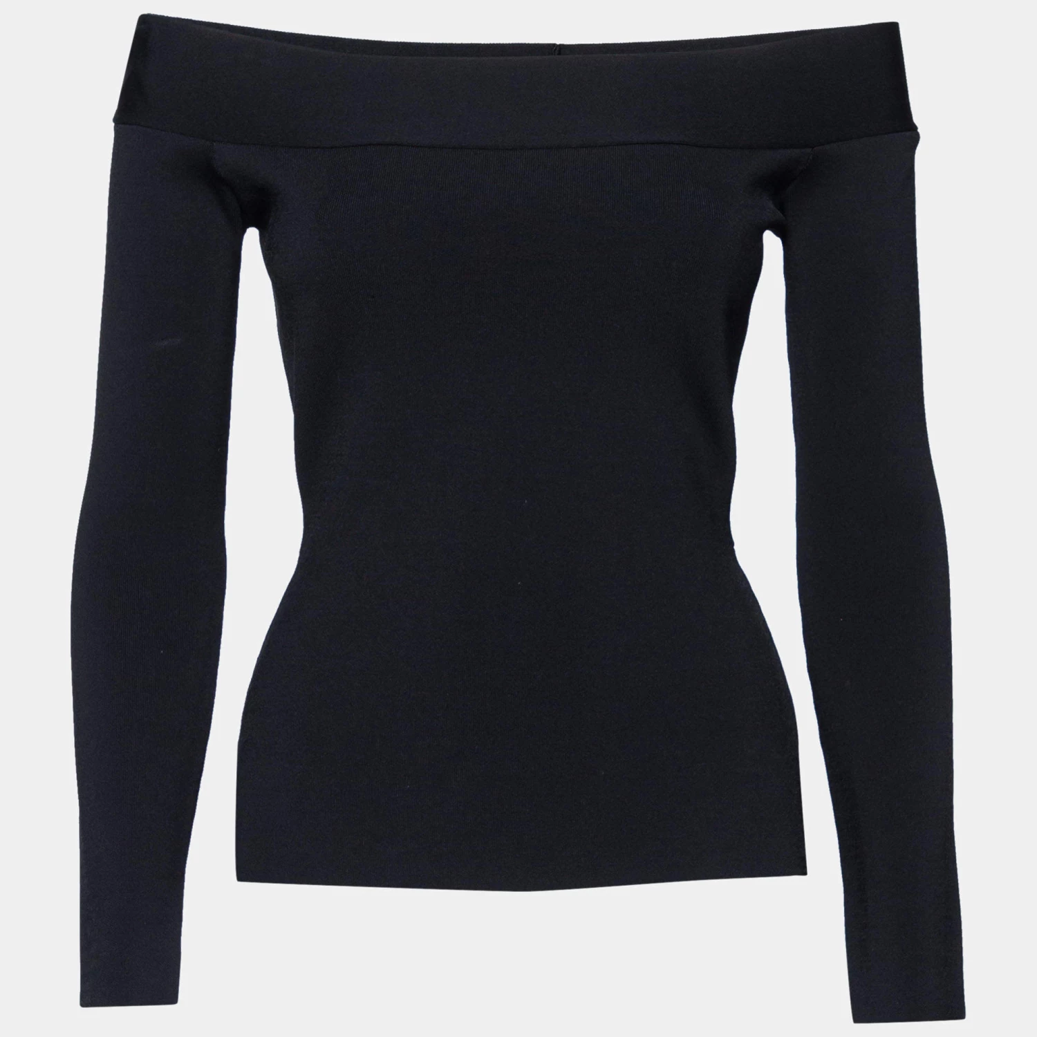 Roland Mouret Black Knit Off-Shoulder Long Sleeve Top S For Women 3 Roland Mouret Black Knit Off-Shoulder Long Sleeve Top S For Women