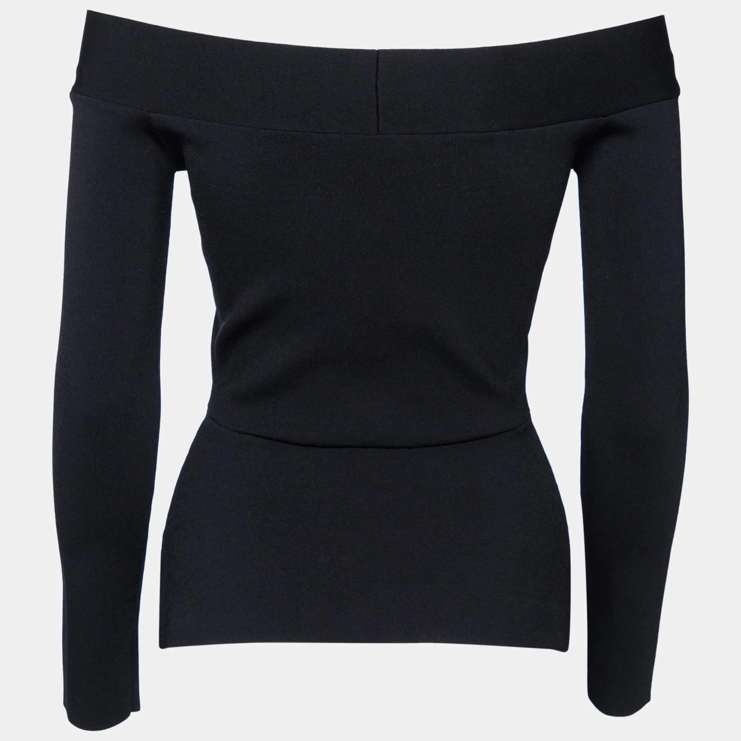 Roland Mouret Black Knit Off-Shoulder Long Sleeve Top S For Women 4 Roland Mouret Black Knit Off-Shoulder Long Sleeve Top S For Women - Image 2