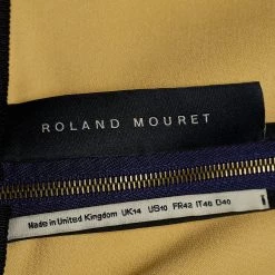 Roland Mouret Beige Crepe Contrast Embroidered Tulle Avalon Dress L For Women -Roland Mouret Sales Store luxury women roland mouret used clothes p666458 004